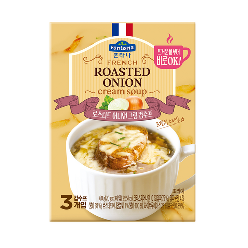 폰타나 프렌치 로스티드 어니언 크림 컵수프, 60g, 1개