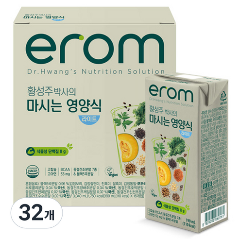 이롬 황성주박사의 마시는 영양식 라이트, 190ml, 32개