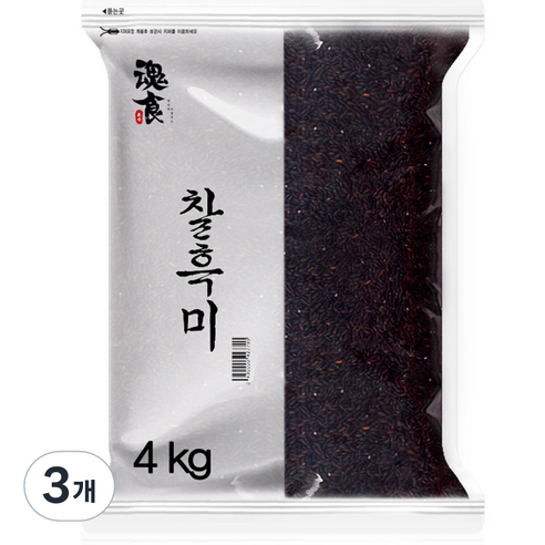 혼식 블랙푸드 찰흑미, 4kg, 3개