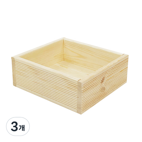 네이쳐 수납박스 21, 원목색, 3개