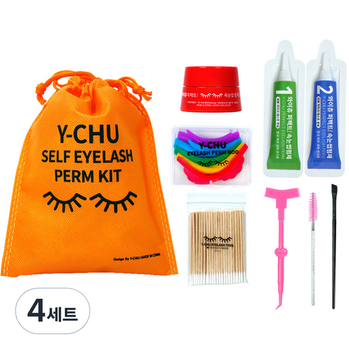 와이츄 시즌3 노글루 셀프 속눈썹펌 키트 10회분 풀세트, 혼합색상, 4세트