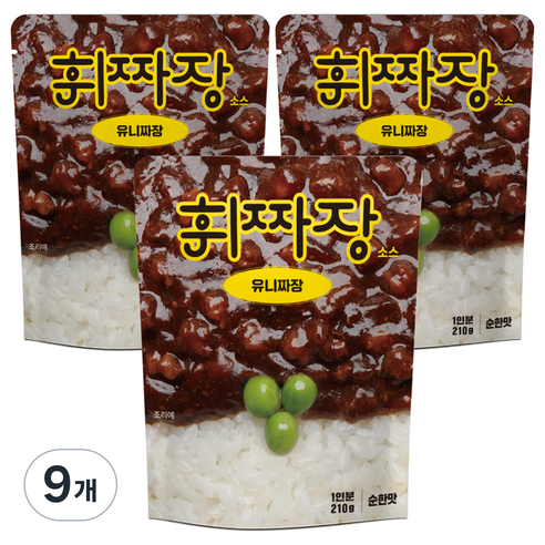 휘카레 휘짜장 유니짜장 순한맛, 9개, 210g
