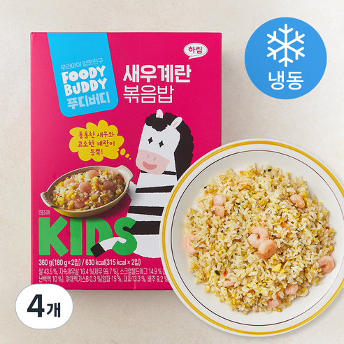 푸디버디 새우계란 볶음밥 2개입 (냉동), 360g, 4개