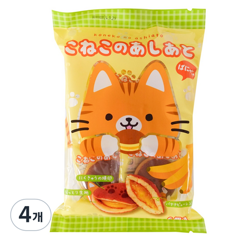 츠구야 아기 고양이 도라야키 바나나 크림, 120g, 4개
