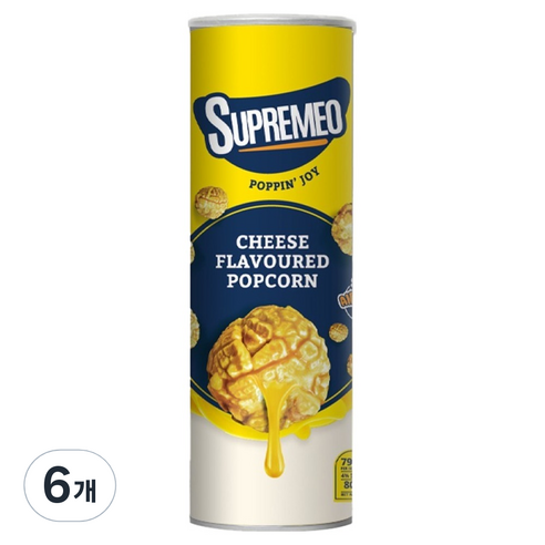슈프리모팝콘 치즈맛, 6개, 80g