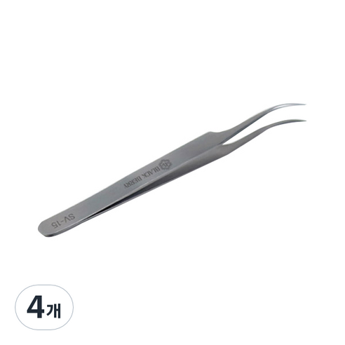 블랙베리 속눈썹연장 핀셋, SV-15, 4개