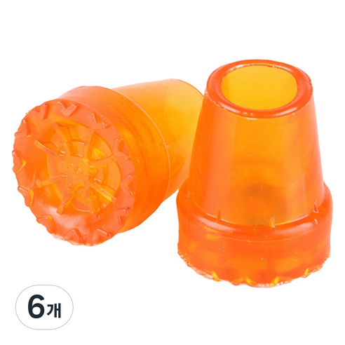 Dr.펠리스제이 목발 지팡이 리필 고무캡 패킹 22mm, A오렌지, 6개