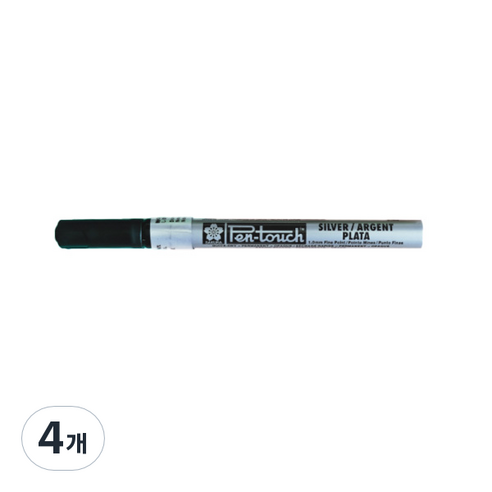 사쿠라펜터치 메탈릭 페인트 마카 실버 EF, 1색, 4개
