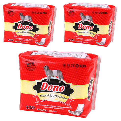 DONO 숫컷용 매너 패드 12p, 소형, 12개입, 3개