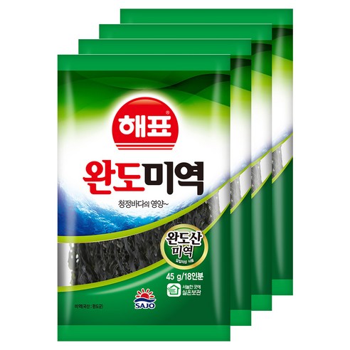 해표 완도 미역, 45g, 4개