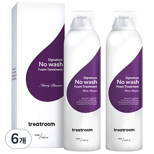 트리트룸 시그니처 노워시 폼 트리트먼트 메리블라썸향, 211ml, 6개