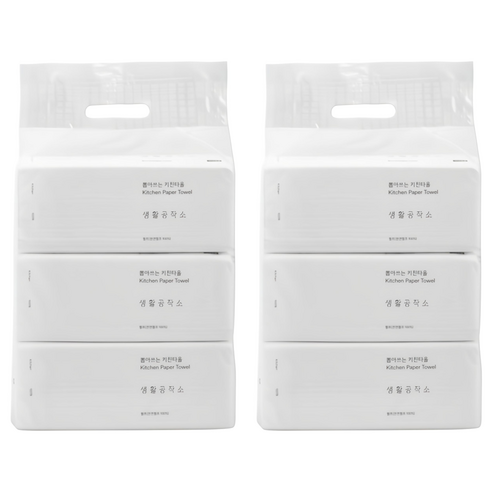 생활공작소 뽑아쓰는 키친타올, 100매, 6개