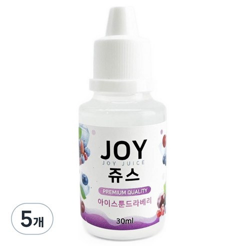아로마조이 조이쥬스 슬라임 향료 30ml, 5개, 아이스툰드라베리