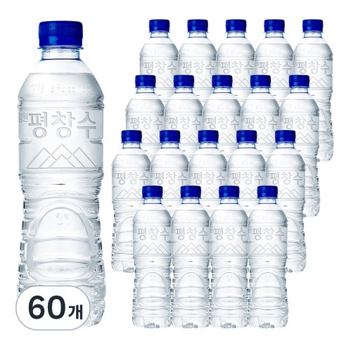 강원평창수 무라벨 생수, 500ml, 60개