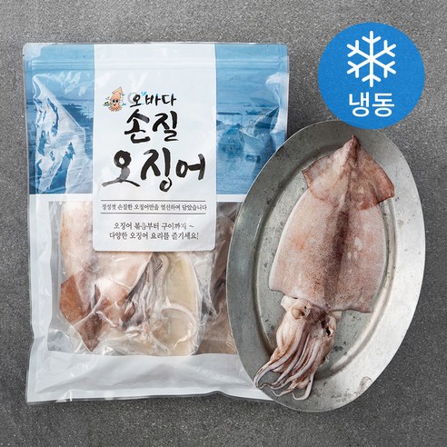 오바다 국내산 손질오징어 6미 (냉동), 700g(6미), 1개