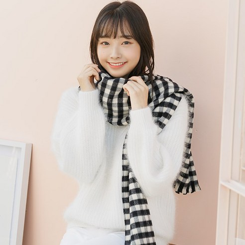롸잇나우 리네아 체크 머플러