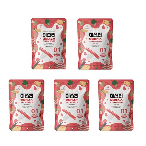 미쓰리 떡볶이 소스 01 순한맛, 50g, 5개