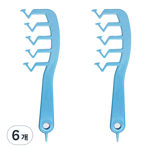 지그재그 Z 볼륨 가르마빗, 6개, 블루