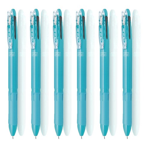 제브라 클립온 슬림 소프트 3C 3색펜 0.7mm, 라이트블루, 6개