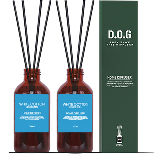 도그독 홈 퍼퓸 디퓨저 200ml x 2p, 화이트코튼