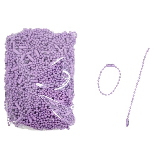 마다꾸미 볼체인 컬러군번줄 줄구슬 10cm, 퍼플, 50개