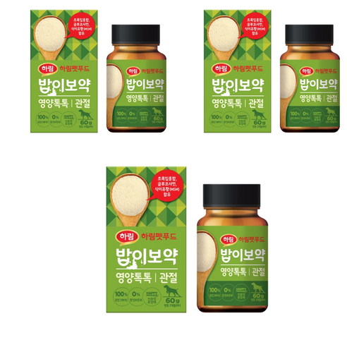 하림펫푸드밥이보약 강아지 영양톡톡 영양제, 뼈/관절강화, 3개
