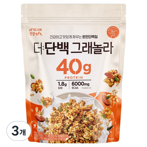 빙그레 건강tft 더단백 그래놀라, 165g, 3개