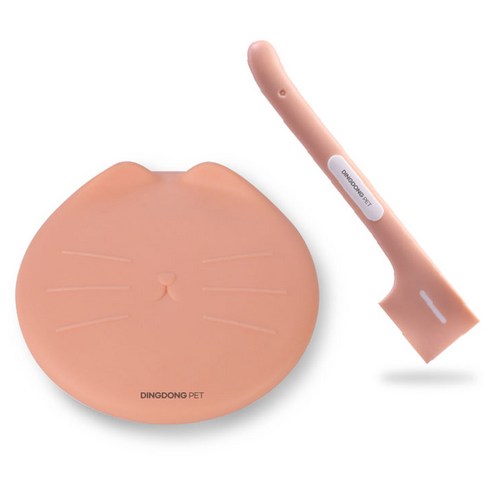 딩동펫 고양이 냥페이스 캔스푼 + 뚜껑 세트, 핑크, 1세트