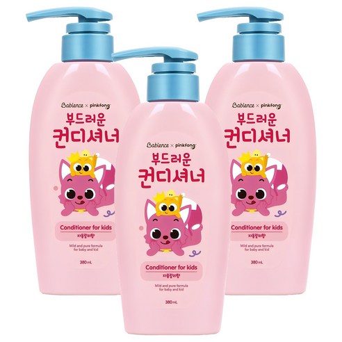베비언스 핑크퐁 유아용 컨디셔너 자몽릴리향, 3개, 380ml