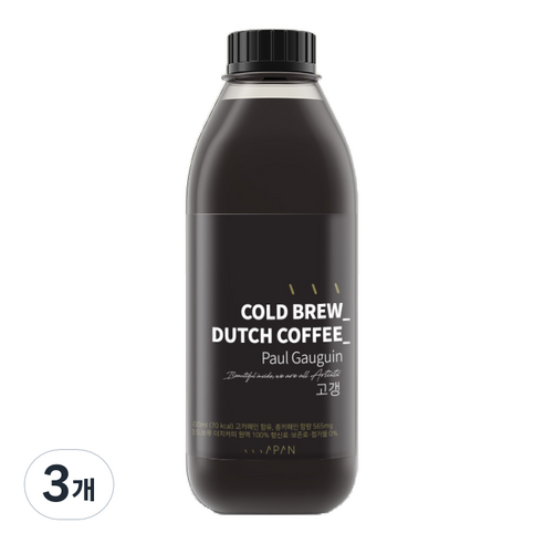 아란 콜드브루 더치커피 고갱, 500ml, 1개입, 3개