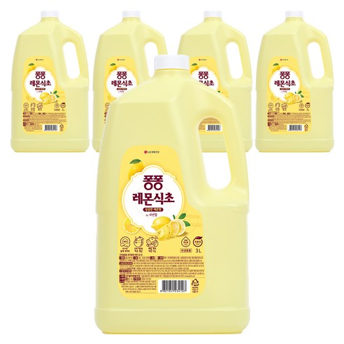 자연퐁 퐁퐁 레몬식초 용기, 3L, 5개
