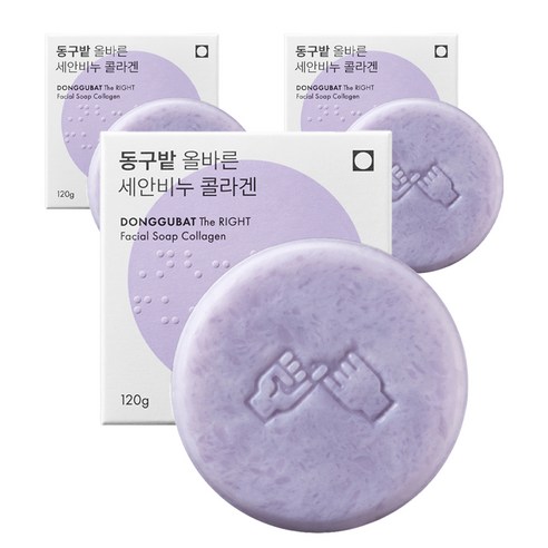 동구밭 올바른 콜라겐 세안비누, 120g, 3개