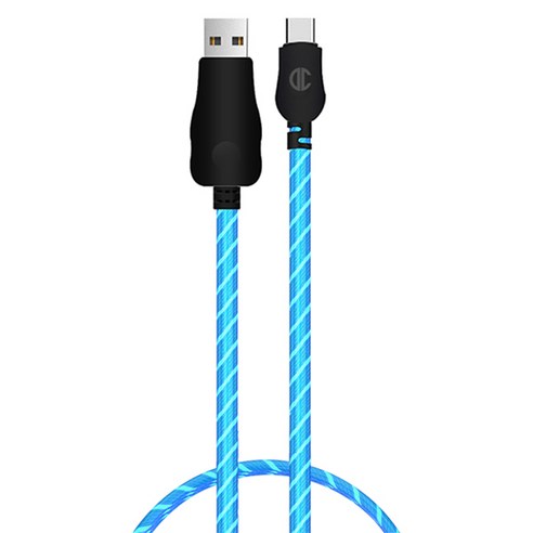 디씨네트워크 USB-C타입 LED 고속 충전 케이블, 블루, 2m, 1개