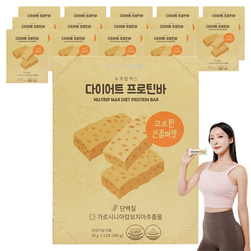 뉴트립 다이어트 프로틴바 12p, 360g, 15개