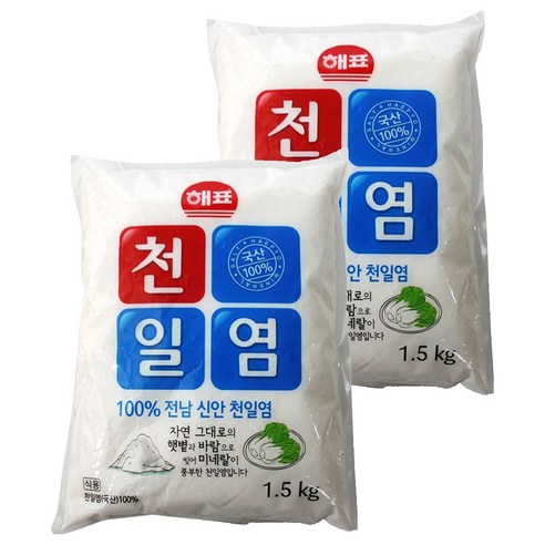 [해표] 천일염, 1.5kg, 2개