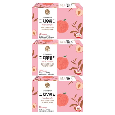우리차 피치우롱티, 1.5g, 20개입, 3개