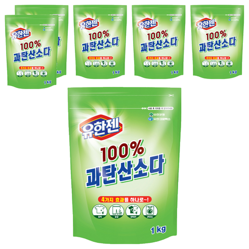 유한젠 100% 과탄산소다 표백제, 1kg, 6개