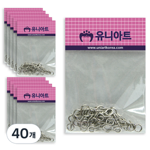 유니아트 9자 나사못 소, 소(1.1cm), 40개