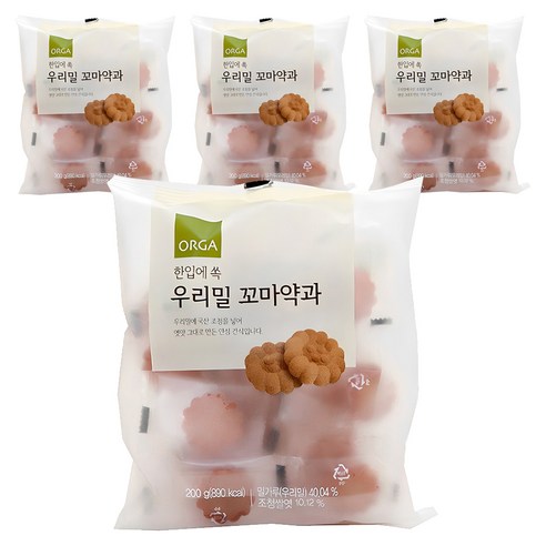 올가홀푸드 한입에 쏙 우리밀 꼬마약과, 200g, 4개