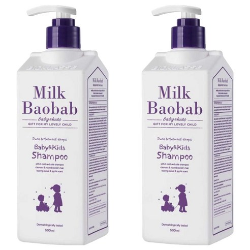 밀크바오밥 베이비앤키즈 샴푸, 500ml, 2개