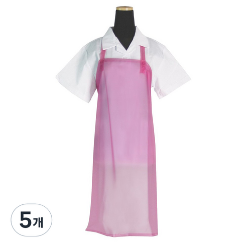 에이앤지 우레탄 H형 앞치마 소, 반투명 핑크, 5개