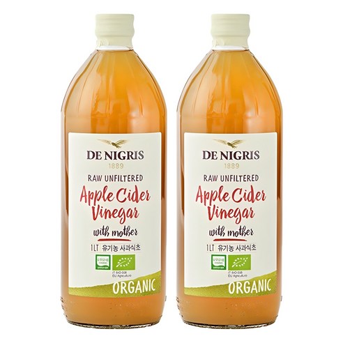 데니그리스 유기농 사과식초, 1L, 2개