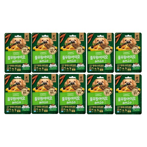 풀무원아미오 전연령 강아지 자연담은 영양식 습식사료, 황태+초록잎홍합, 50g, 10개