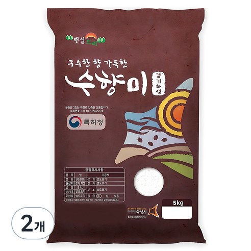 수향미 2024년산 햅쌀 골든퀸 3호 백미, 특, 5kg, 2개