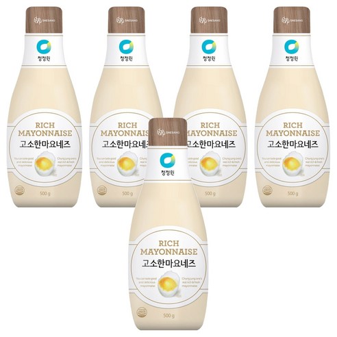 청정원 고소한 마요네즈, 500g, 5개