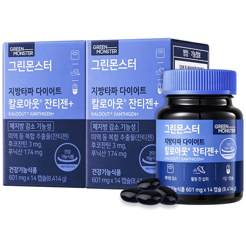 그린몬스터 지방타파 다이어트 칼로아웃 잔티젠+, 14정, 2개