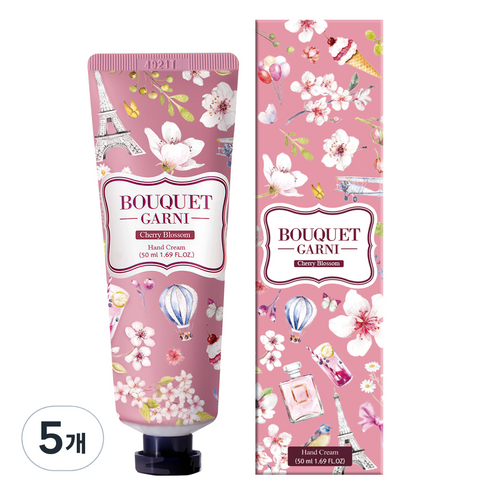 부케가르니 핸드크림 체리블라썸, 50ml, 5개