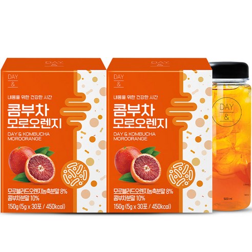 참앤들황토농원 데이앤 콤부차 모로오렌지 30개입 x 2p + 보틀, 5g, 60개입, 1세트