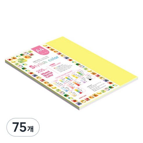 종이문화 스타일리쉬 두꺼운 혼합색지 02 SN Tone 205g, 75개, A4