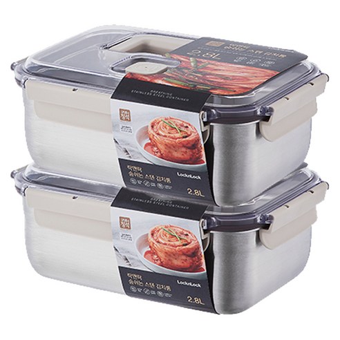 락앤락 NEW 숨쉬는 스텐 김치통, 2.8L, 2개